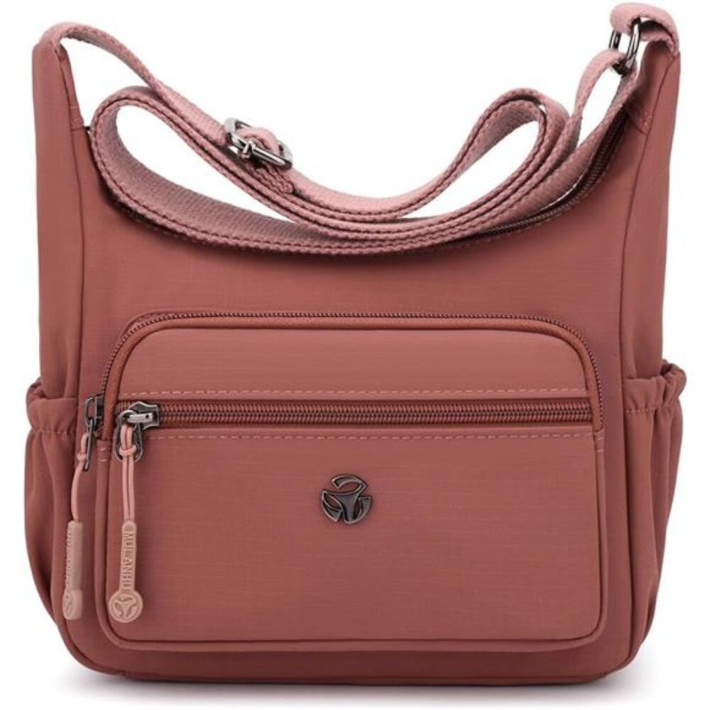 Crossboby Bags Multi-Pocket, Shoulder Bag Orange Brown